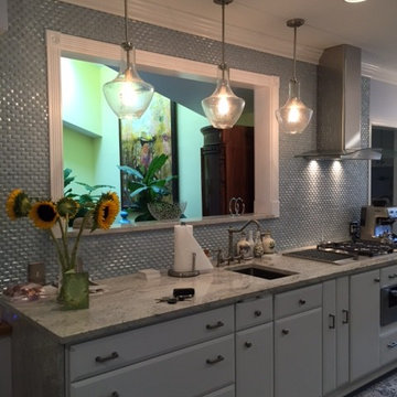 Thomas Residence: White Milk Glass Kitchen