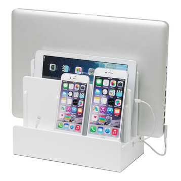 Multi-Device Charging Station & Dock, White High Gloss, Without Power Supply