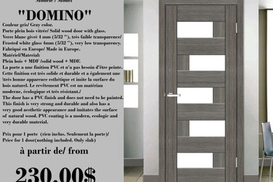 Interior door "DOMINO'', gray, 5 glasses, from 28" to 36"x 80"