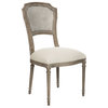 Pair Camilla French Country Washed Taupe Linen Dining Chair