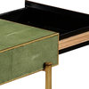 Sofa Table JONATHAN CHARLES LUXE Box Top Antiqued Gold Green Gilt
