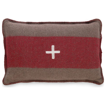 Swiss Army Pillow Cover 14x20 Brown/Red