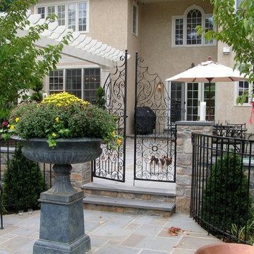The spa area with wrought iron ornamental gates.