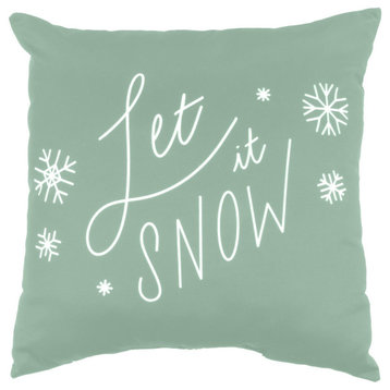 Let It Snow Double Sided Pillow, Sage