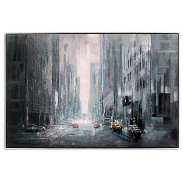 Misty City Framed Canvas