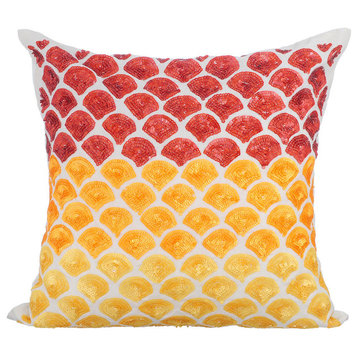 Art Deco 24"x24" Silk Ivory Pillow Shams, Rising Sun