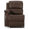 Lunsford Fabric Theatre Seating Recliner, Brown/Black