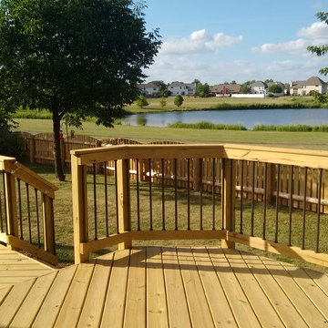 Multi Level Wood Deck in Plainfield, IL