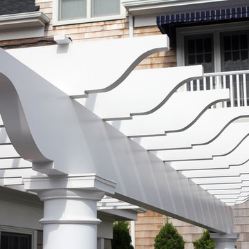 Tapered PVC Column Wraps, Custom Railings, & Pergola