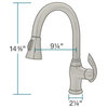772 Pull Down Kitchen Faucet, Brushed Nickel