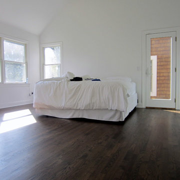 SAG HARBOR: RED OAK INSTALLED IN NEW EXTENSION/REFINISH ENTIRE HOME DARK WALNUT