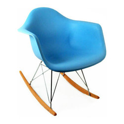 Modern Ash Wood Rocker-Blue - Products