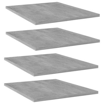 vidaXL Bookshelf Boards Floating Shelf 4 Pcs Concrete Gray Engineered Wood