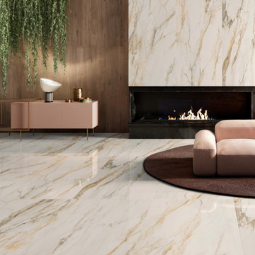 Tru Marmi Gold Porcelain Tiles Living Room