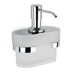 Secret Bath - Secret Bath, Frosted Glass Wall Soap Dispenser, Bilbao Collection - Soap & Lotion Dispensers