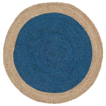 Safavieh Vintage LeatherNF801D- Rug, Royal Blue/Natural, 11' X 11' Round