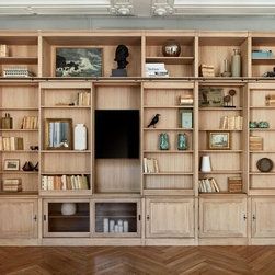 Composition Biblioth&egrave;que Modulable TV-Bar Coulissants Directoire Ch&ecirc;ne - Bookcases