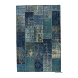 Over-dyed Turkish Patchwork Rug - Area Rugs