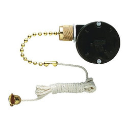 Westinghouse - Three-Speed Fan Switch With Polished Brass Pull Chain - Switches And Outlets