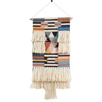 Fringe Design Textured Woven Wall Hanging