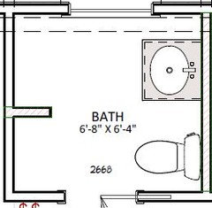 Very small full (or 3/4) bath layout