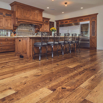Custom Hand-Scraped Hickory Floor in Cupertino California