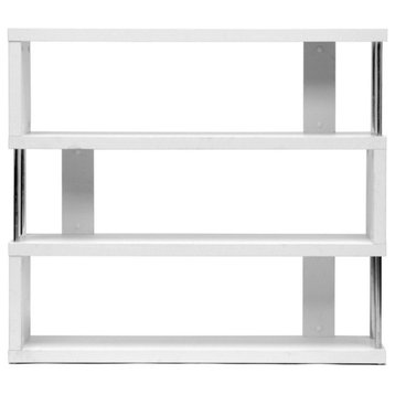 Baxton Studio Barnes 3-Shelf Modern Bookcase, White
