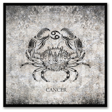 Cancer Horoscope Astrology Print on Canvas with Picture Frame, 15"x15"