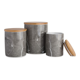 DII Kitchen Accessories Collection, Textured Matte Ceramic Canister Set,  Sage, Dimple, 2 Piece