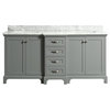 Winslow Gray Bathroom Vanity With Marble Counter, 72"