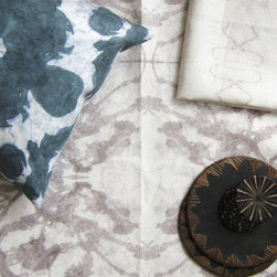 The Gypsy - rooster fabric :: The Dance - ocean 18"x18" pillow :: - Upholstery Fabric