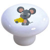 Mouse with Cheese Ceramic Knob