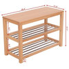 Simple 3-Tier Wooden Shoe Rack Storage Bench