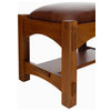Crafters and Weavers Craftsman / Mission Mortise and Tenon Foot Stool - Russet B, Chestnut Brown Leather