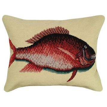Throw Pillow Needlepoint Mark Catesby Licensed by Colonial