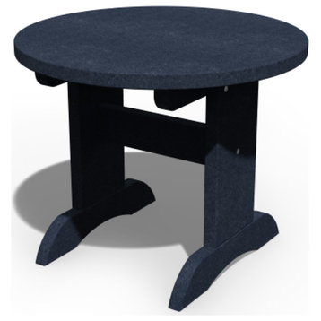Poly Lumber Round End Table, Patriot Blue