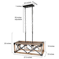 4-Light Geometric Kitchen Island Pendant Lighting