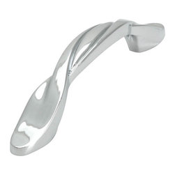 Cosmas - Cosmas 9009CH Polished Chrome Twist Cabinet Pull, 3" Hole Centers, Set of 25 - Cabinet And Drawer Handle Pulls