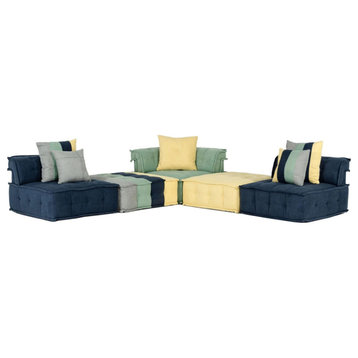 Kate Modern Multicolored Fabric Modular Sectional Sofa