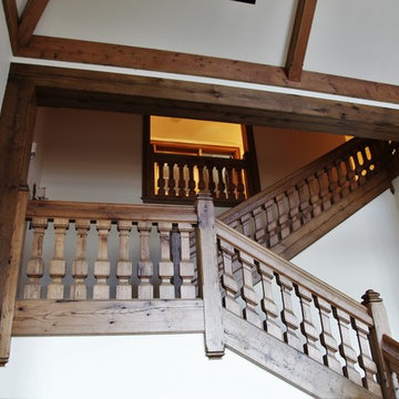 Custom Millwork featuring Salvaged Antique Oak, Inspired by French Pattern Books
