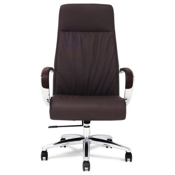 Forbes Modern Adjustable Executive Chair Dark Brown Top Grain Leather