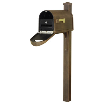 Classic Mailbox With Locking Insert and Wellington Post Smooth, Copper