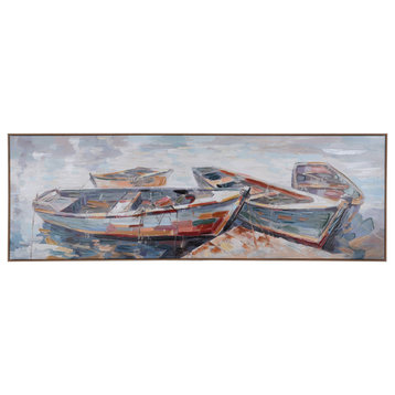Lazy Summer Days Boat Dock Art Print on Canvas- Framed
