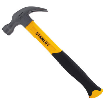 Stanley 16 oz. Yellow With Black Curved Claw Fiberglass Nail Hammer