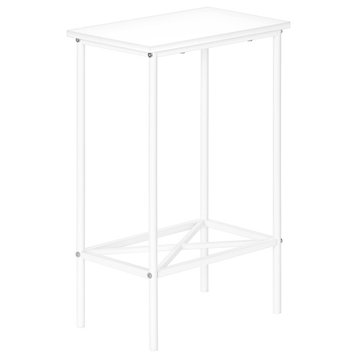 2-Tier Accent Table, White, White