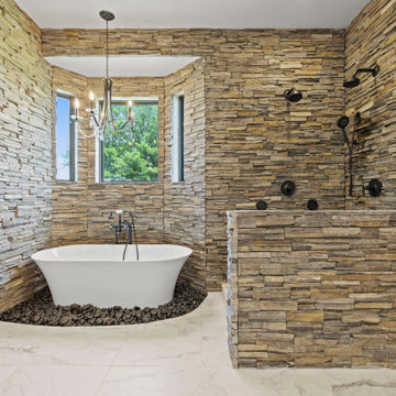 Luxury Rustic Spa Master Bathroom