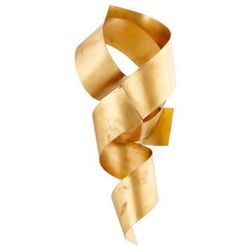 Ribbons Sculpture, Gold Leaf, Iron, 13.5"W (10987 MGQ5Y)