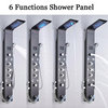 6 Stage Stainless Steel LED Shower Column With Massage Jets, Black