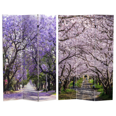 6' Tall Double Sided Lavender Road Canvas Room Divider