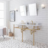 Embassy 60" Wide Double Wash Stand Only, Satin Brass